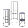 Metal plant stand VAHDINA, 3 pieces, black, 8"x18"/21x45cm, 9"x22"/24x57cm, 11"x28"/28x70cm