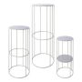 Metal plant stand VAHDINA, 3 pieces, grey, 8"x18"/21x45cm, 9"x22"/24x57cm, 11"x28"/28x70cm