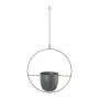 Metal hanging pot QUISHA, metal ring, grey, 13"x5.5"x13"/34x14x34cm