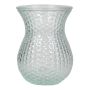 LAUMA glass flower vase with pattern, transparent, 19cm, Ø14cm