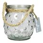 NAKIS glass ball, with dots, cord, clear, 12.5cm, Ø12cm