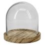 Glass dome DANILLA with marbled wooden base, clear, 3.9"/10cm, Ø3.9"/10cm