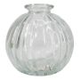 Small KARENAS glass bottle with grooves, clear, 8.2 cm, Ø 8.5 cm