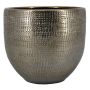 ILSE ceramic flower pot with grain pattern, gold, 14cm, Ø16cm