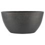 Oval ceramic plant pot DEIRA with grain pattern, mat black, 19"x8"x10"/49x20x25cm