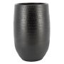 Ceramic vase DEIRA with grain pattern, mat black, 20"/50cm, Ø11"/29cm
