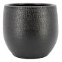 Ceramic plant pot DEIRA with marbled finish, mat black, 12"/31cm, Ø13"/34cm