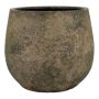 Ceramic plant pot AROON with a grainy finish, antique green, 5.1"/13cm, Ø6.3"/16cm