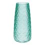 AMALFRIED flower vase with diamond pattern, glass, turquoise, 21cm, Ø10cm