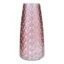 AMALFRIED flower vase with diamond pattern, glass, dusky pink, 21cm, Ø10cm