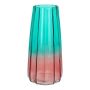 AMALFRIED flower vase with grooves, glass, turquoise-pink, 21cm, Ø10cm