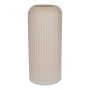 ALBURGIS glass vase with grooves, matt cream, 25cm, Ø10cm
