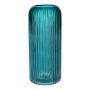 ALBURGIS glass vase with grooves, turquoise-clear, 25 cm, Ø 10 cm