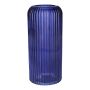 ALBURGIS glass vase with grooves, dark blue-clear, 25 cm, Ø 10 cm