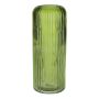 ALBURGIS glass vase with grooves, green-clear, 25cm, Ø10cm