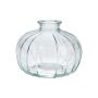 Flower vase ALFHARD, ribbed glass, clear, 3.3"/8.5cm, Ø4.1"/10.5cm