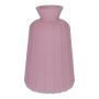 TATIANA decorative glass bottle with grooves, matt mauve, 11 cm, Ø 6.5 cm