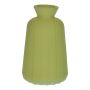 TATIANA decorative glass bottle with grooves, olive green-matt, 11 cm, Ø 6.5 cm