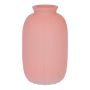 SILVINA glass bottle, fluted, dusky pink-clear, 12 cm, Ø 7 cm