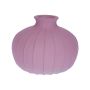 ALFHARD flower vase, ribbed glass, matt mauve, 8.5 cm, Ø10.5 cm