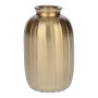 SILVINA glass bottle, ribbed, gold metallic, 12 cm, Ø 7 cm