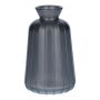 TATIANA decorative glass bottle with grooves, grey metallic, 11 cm, Ø 6.5 cm