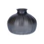 ALFHARD flower vase, ribbed glass, metallic grey, 8.5 cm, Ø10.5 cm