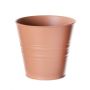 MICOLATO round plant pot with grooves, zinc, terracotta, 12 cm, Ø13.5 cm