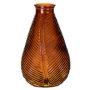 NELLOMIO glass bottle with leaf pattern, brown-clear, 23 cm, Ø 14 cm