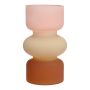 NEVOLINKI glass vase, pink-beige-brown-matt, 18 cm, Ø 10.5 cm