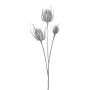 Decorative branch Eryngium TREVON, metallic silver, 31"/80cm