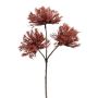 Artificial branch globe thistle TRELON, burgundy red, 14"/35cm