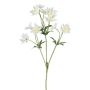 Artificial flower branch Scabiosa FROSA, white, 26"/65cm