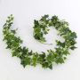 Silk Ivy garland LUKA, green-white, 6ft/180cm