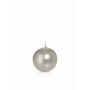 Ball wax candle ROSELLA, silver, Ø2.8"/7cm, 16h - Made in Germany