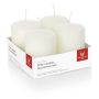 JENARO Advent wreath pillar candles, 4 pieces, ivory, 8cm, Ø6cm, 29h – Made in Germany