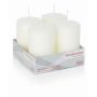 JENARO Advent wreath pillar candles, 4 pieces, ivory, 10 cm, Ø 6 cm, 33 hours – Made in Germany