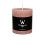 Block candle AURORA, rosewood, 3.1"/8cm, Ø2.7"/6,8cm, 34h - Made in Germany