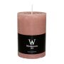 Block candle AURORA, rosewood, 4"/10cm, Ø2.7"/6,8cm, 42h - Made in Germany