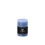 Block candle AURORA, grey-blue, 4"/10cm, Ø2.7"/6,8cm, 42h - Made in Germany