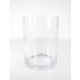 Cylindrical flower vase SANSA EARTH, glass, clear, 10"/25cm, Ø7.3"/18,5cm