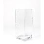 Glass flower vase angular JACK EARTH, clear, 5.5"x5.5"x14"/14x14x35cm