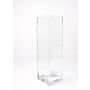 Glass flower vase angular JACK EARTH, clear, 5.5"x5.5"x19"/14x14x49cm
