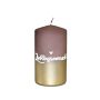 Pillar candle JARDENA with writing, favourite person in German, brown-gold, 13cm, Ø7cm, 52h