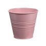 Round plant pot MICOLATO with grooves, zinc, pink, 4.7"/12cm, Ø5.3"/13,5cm