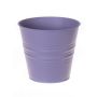 Round plant pot MICOLATO with grooves, zinc, lilac, 4.7"/12cm, Ø5.3"/13,5cm