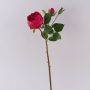 Artificial cabbage rose MIRETTA, red, 24"/60cm, Ø1.2"-3.5"/3-9cm
