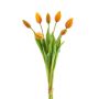 Artificial tulip bouquet LONA, dark orange-green, 18"/45cm, Ø8"/20cm
