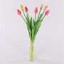 Artificial tulip bouquet LONA, light pink-green, 18"/45cm, Ø8"/20cm
