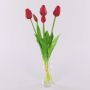 Artificial bouquet of tulips LONA, red, 18"/45cm, Ø6"/15cm